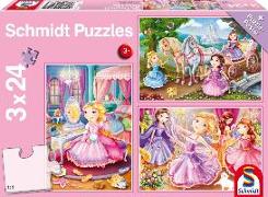 Märchenhafte Prinzessin. 3 x 24 Teile Puzzle