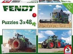 Fendt 1050 Vario / 724 Vario / 6275L. 3 x 48 Teile Puzzle