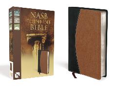 NASB, Thinline Bible, Leathersoft, Black/Tan, Red Letter Edition