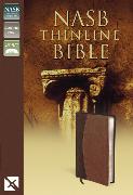 NASB, Thinline Bible, Leathersoft, Brown, Red Letter Edition