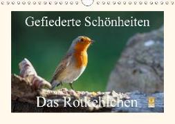 Gefiederte Schönheiten - Das Rotkehlchen (Wandkalender 2018 DIN A4 quer)