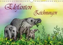 Elefanten Zeichnungen (Wandkalender 2018 DIN A4 quer) Dieser erfolgreiche Kalender wurde dieses Jahr mit gleichen Bildern und aktualisiertem Kalendarium wiederveröffentlicht