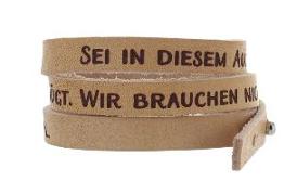 Wickelarmband Leder "Sei in diesem Augenblick glücklich"