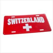 24655, Souvenir Blechschild Switzerland rot/weiss