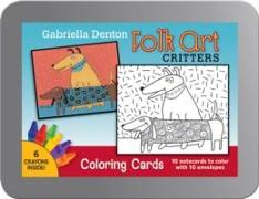 Folk Art Critters Gabriella Denton Coloring Cards