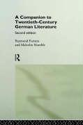 A Companion to Twentieth-Century German Literature