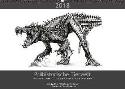 Prähistorische Tierwelt - handgefertigte Detailzeichnungen von Dinosauriern (Wandkalender 2018 DIN A2 quer)