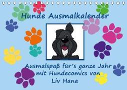 Hunde Ausmalkalender (Tischkalender 2018 DIN A5 quer)