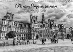 Paris-Impressionen in Schwarz-Weiß (Wandkalender 2018 DIN A4 quer)