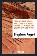 Essays for Boys and Girls, A First Guide Toward the Study of the War