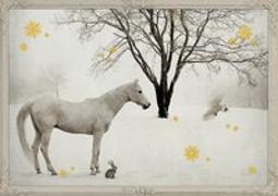 Wand-Adventskalender - Pferd in Schneelandschaft