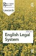 English Legal System Lawcards 2012-2013