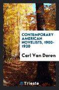 Contemporary American Novelists, 1900-1920