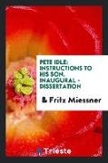 Pete Idle: Instructions to His Son. Inaugural - Dissertation