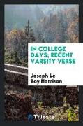 In College Days, Recent Varsity Verse