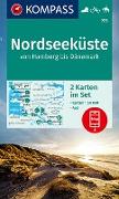 KOMPASS Wanderkarten-Set 723 Nordseeküste von Hamburg bis Dänemark (2 Karten) 1:50.000