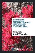 Ein Beitrag Zur Geschichte Des Stoicismus. Inaugural-Dissertation, Der Philosophischen Facultat Zu Leipzig