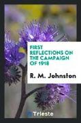 First Reflections on the Campaign of 1918