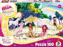 Glitzerpuzzle, Am Strand, 100 Teile - Kinderpuzzle Mia & Me