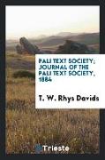 Pali Text Society, Journal of the Pali Text Society, 1884