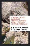 Journal of the American Oriental Society, Twenty-Second Volume, First Half
