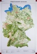 Landbedeckungskarte Deutschland 1 : 750 000. Wandkarte plano