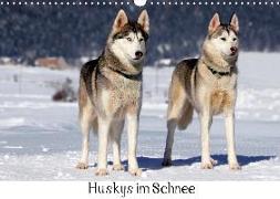 Huskys im Schnee (Wandkalender 2018 DIN A3 quer)