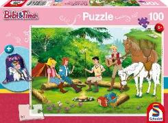 Bibi und Tina, 100 Teile - Kinderpuzzle mit Turnbeutel