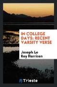 In College Days: Recent Varsity Verse