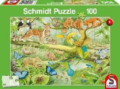 Tiere im Regenwald, 100 Teile - Kinderpuzzle