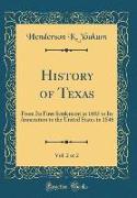 History of Texas, Vol. 2 of 2