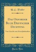 Das Oxforder Buch Deutscher Dichtung