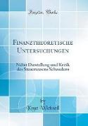 Finanztheoretische Untersuchungen