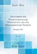 Zeitschrift für Wissenschaftliche Mikroskopie und für Mikroskopische Technik, Vol. 20