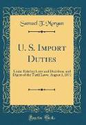 U. S. Import Duties: Under Existing Laws and Decisions, and Digest of the Tariff Laws, August 1, 1871 (Classic Reprint)