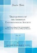 Transactions of the American Entomological Society, Vol. 15