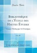 Bibliothèque de l'École des Hautes Études, Vol. 60