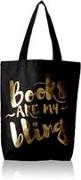 Books Are My Bling Tote. Black