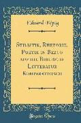 Stilistik, Rhetorik, Poetik in Bezug auf die Biblische Litteratur Komparativisch (Classic Reprint)