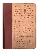 Names of Jesus Bible Cover, Zippered, Italian Duo-Tone Imitation Leather, Brown/Tan, Large