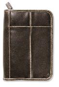 Distressed Leather-Look Brown with Stitching Accent Med