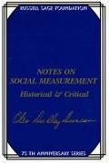 Notes on Social Measurement: Historical and Critical