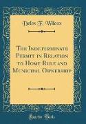 The Indeterminate Permit in Relation to Home Rule and Municipal Ownership (Classic Reprint)
