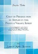 Cost of Production of Apples in the Payette Valley, Idaho