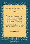 Annual Report of the Department of Public Welfare