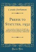 Prefix to Statutes, 1932