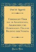 Uebersicht Über die im Aramäischen, Arabischen und Hebräischen Übliche Bildung der Nomina (Classic Reprint)