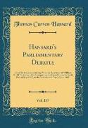 Hansard's Parliamentary Debates, Vol. 187