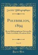 Polybiblion, 1894, Vol. 39