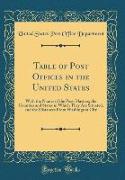 Table of Post Offices in the United States